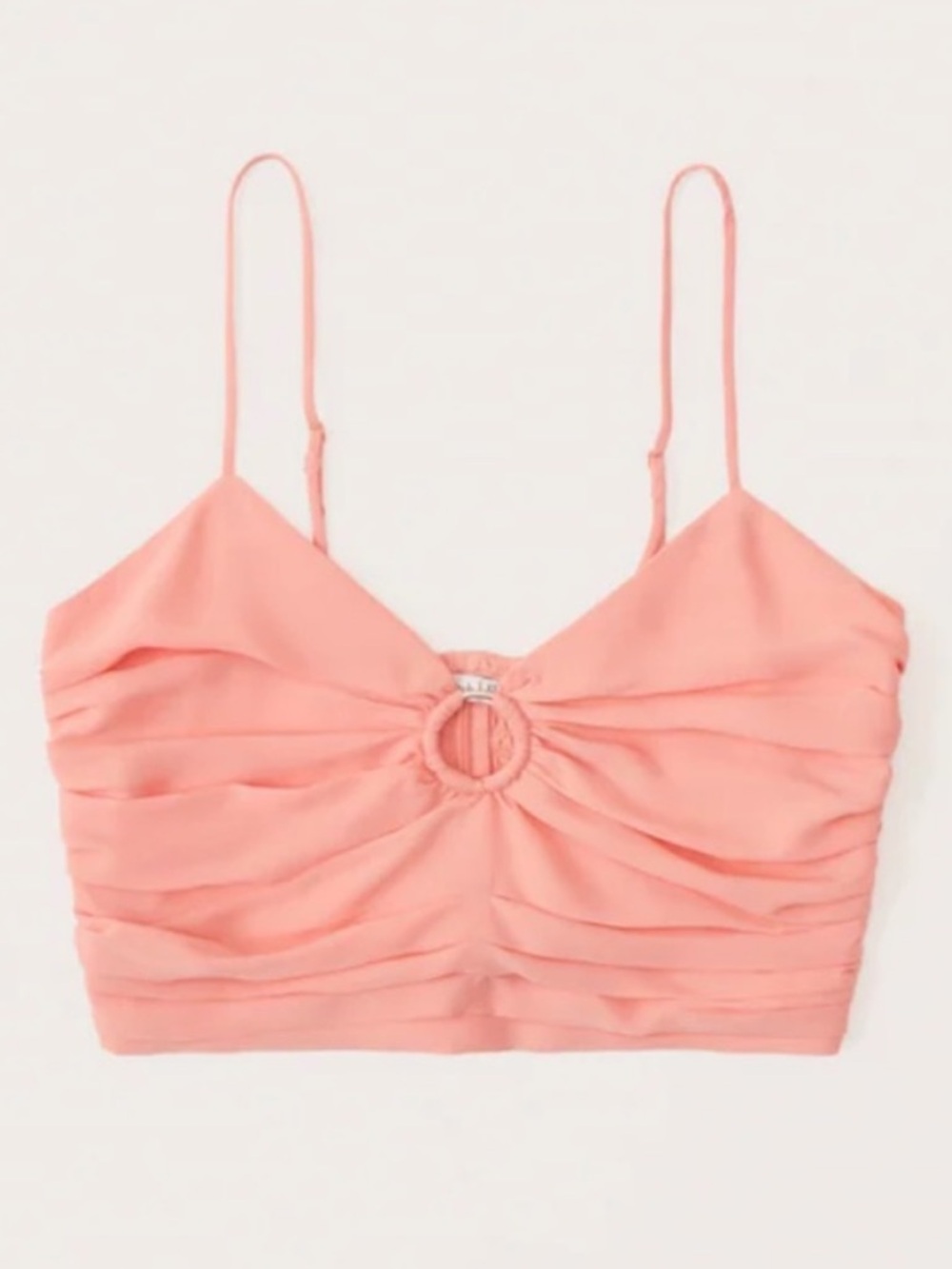Abercrombie & Fitch O-Ring Crop Top Peach Coral M